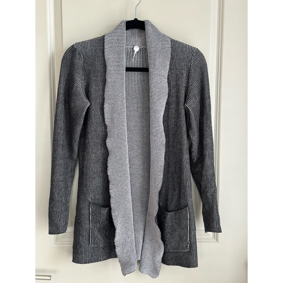 Margaret O’Leary Waffle Knit Gray Cardigan Jacket Sz. XS - Picture 1 of 7